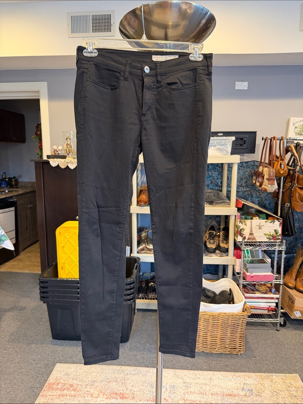 Sack’s Black Stretch Denim Mid Rise Skinny Jeans Small stretchy Normcore